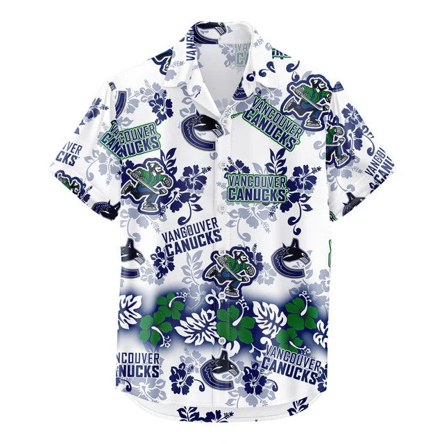 LIMITED EDITION - NEW CUSTOMIZED NHL19 VCC VANCOUVER CANUCKS UNISEX HAWAIIAN SHIRT & SHORTS SET