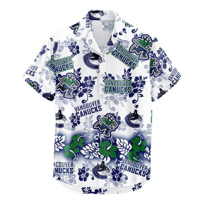 LIMITED EDITION - NEW CUSTOMIZED NHL19 VCC VANCOUVER CANUCKS UNISEX HAWAIIAN SHIRT & SHORTS SET