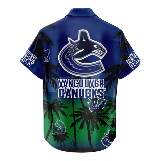 LIMITED EDITION - NEW CUSTOMIZED NHL19 VCC VANCOUVER CANUCKS UNISEX HAWAIIAN SHIRT & SHORTS SET