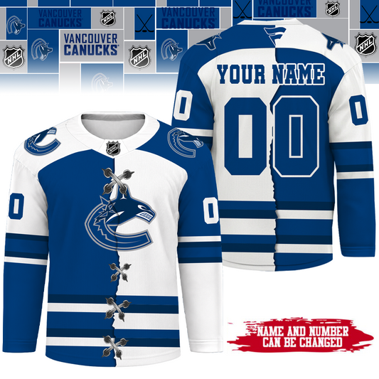 [SUPER SALE] NEW CUSTOMIZED NHL19 VCC VANCOUVER CANUCKS UNISEX HOCKEY JERSEY
