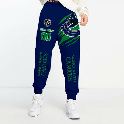 LIMITED EDITION - NEW CUSTOMIZED NHL19 VCC VANCOUVER CANUCKS UNISEX LONG PANTS