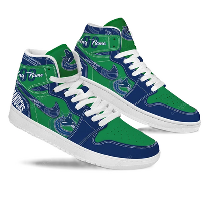 LIMITED EDITION - NEW CUSTOMIZED NHL19 VC CANUCKS AIR JORDAN SNEAKERS