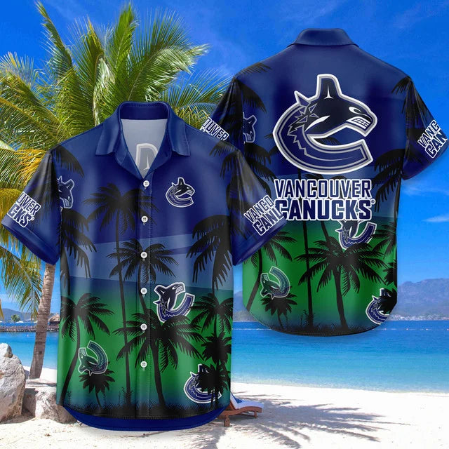 LIMITED EDITION - NEW CUSTOMIZED NHL19 VCC VANCOUVER CANUCKS UNISEX HAWAIIAN SHIRT & SHORTS SET