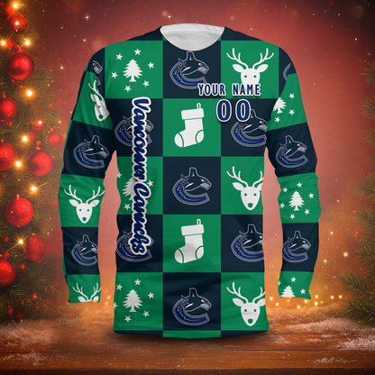 LIMITED EDITION - NEW CUSTOMIZED NHL19 VCC VANCOUVER CANUCKS LONG SLEEVED T-SHIRT