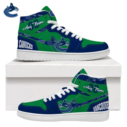 LIMITED EDITION - NEW CUSTOMIZED NHL19 VC CANUCKS AIR JORDAN SNEAKERS