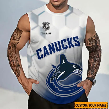 LIMITED EDITION - NEW CUSTOMIZED NHL19 VCC VANCOUVER CANUCKS TANK TOP & GYM SHIRT