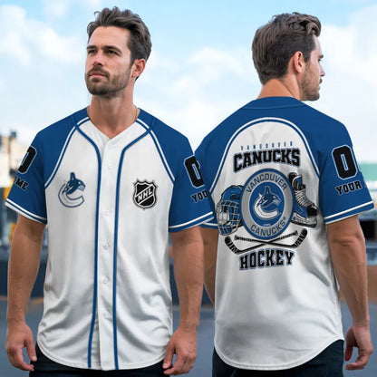 LIMITED EDITION - NEW CUSTOMIZED NHL19 VCC VANCOUVER CANUCKS BASEBALL JERSEY