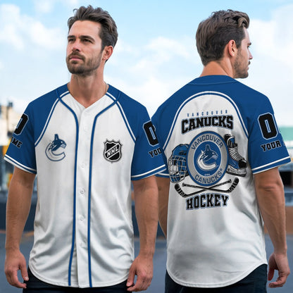 LIMITED EDITION - NEW CUSTOMIZED NHL19 VCC VANCOUVER CANUCKS BASEBALL JERSEY
