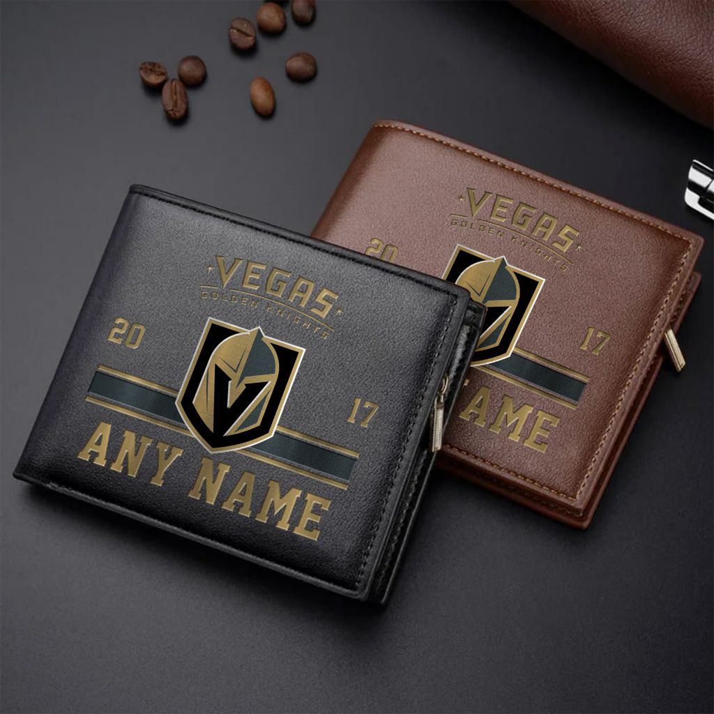 LIMITED EDITION - NEW CUSTOMIZED NHL04 VGK VEGAS GOLDEN KNIGHTS LEATHER WALLET