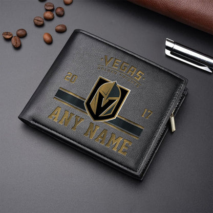 LIMITED EDITION - NEW CUSTOMIZED NHL04 VGK VEGAS GOLDEN KNIGHTS LEATHER WALLET