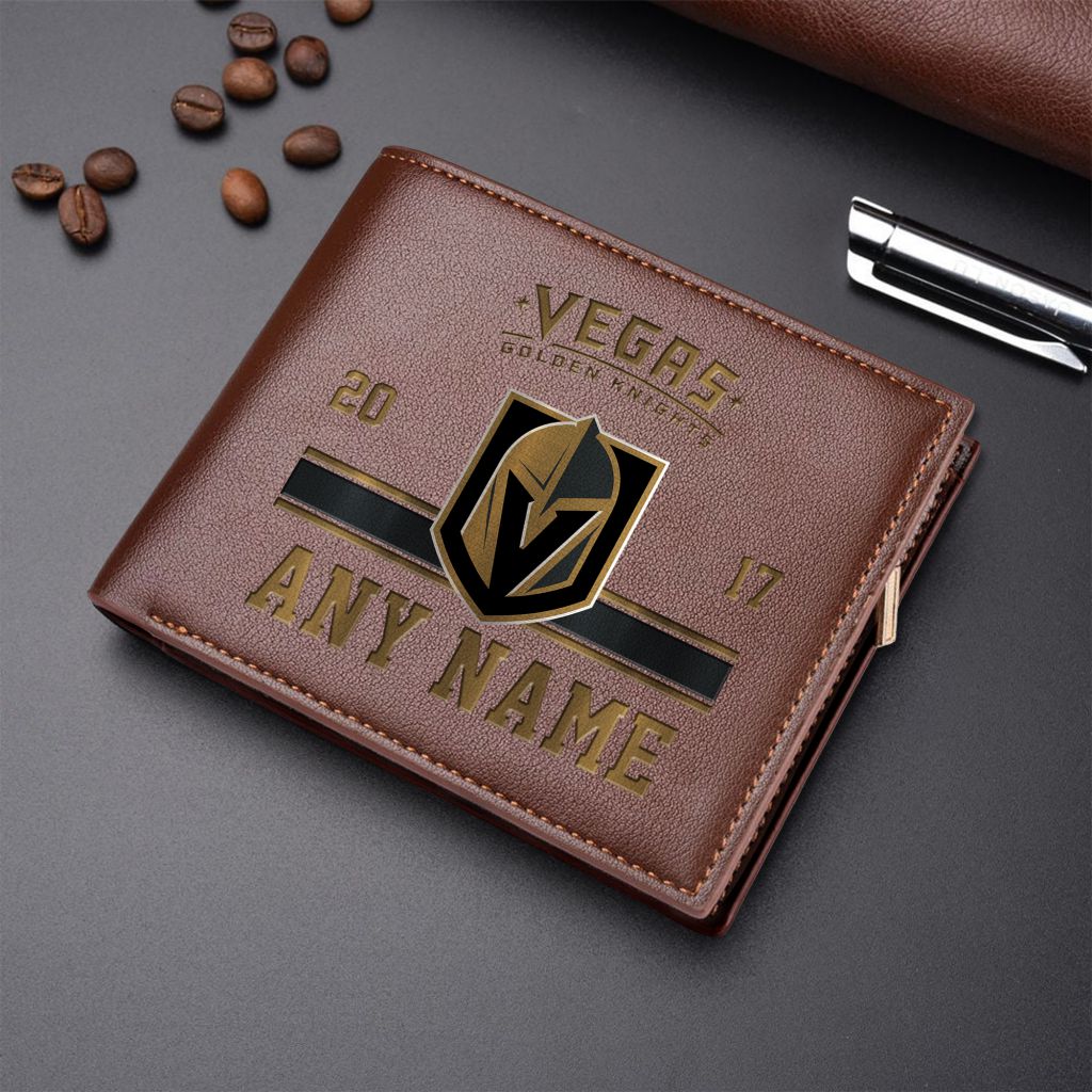 LIMITED EDITION - NEW CUSTOMIZED NHL04 VGK VEGAS GOLDEN KNIGHTS LEATHER WALLET