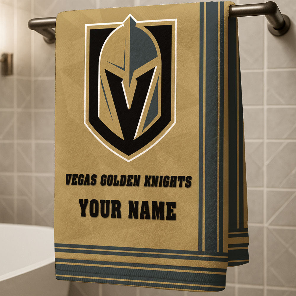 LIMITED EDITION - NEW CUSTOMIZED NHL04 VGK VEGAS GOLDEN KNIGHTS BEACH & BATH TOWEL