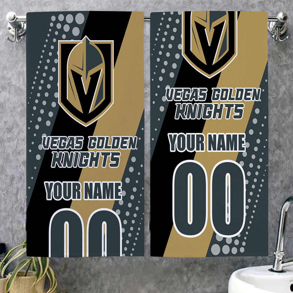LIMITED EDITION - NEW CUSTOMIZED NHL04 VGK VEGAS GOLDEN KNIGHTS BEACH & BATH TOWEL