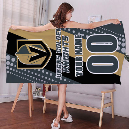 LIMITED EDITION - NEW CUSTOMIZED NHL04 VGK VEGAS GOLDEN KNIGHTS BEACH & BATH TOWEL