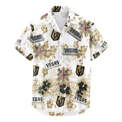 LIMITED EDITION - NEW CUSTOMIZED NHL04 VGK VEGAS GOLDEN KNIGHTS UNISEX HAWAIIAN SHIRT & SHORTS SET