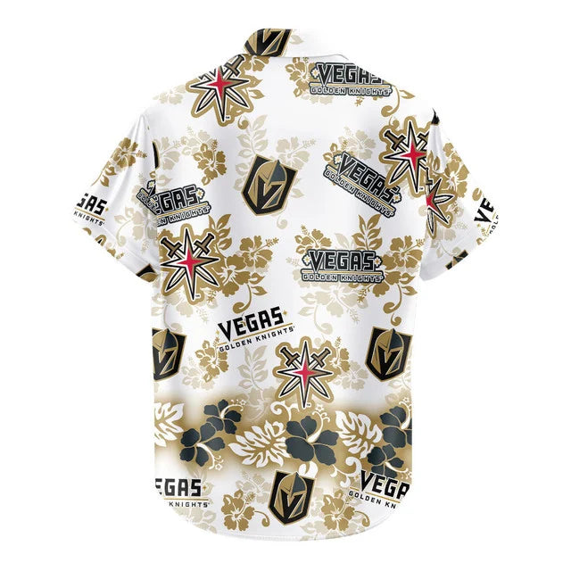 LIMITED EDITION - NEW CUSTOMIZED NHL04 VGK VEGAS GOLDEN KNIGHTS UNISEX HAWAIIAN SHIRT & SHORTS SET