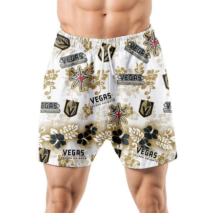 LIMITED EDITION - NEW CUSTOMIZED NHL04 VGK VEGAS GOLDEN KNIGHTS UNISEX HAWAIIAN SHIRT & SHORTS SET