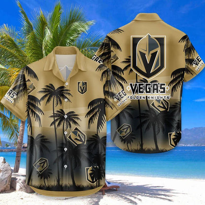 LIMITED EDITION - NEW CUSTOMIZED NHL04 VGK VEGAS GOLDEN KNIGHTS UNISEX HAWAIIAN SHIRT & SHORTS SET