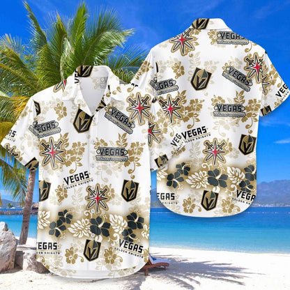 LIMITED EDITION - NEW CUSTOMIZED NHL04 VGK VEGAS GOLDEN KNIGHTS UNISEX HAWAIIAN SHIRT & SHORTS SET