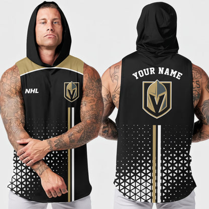 LIMITED EDITION - NEW CUSTOMIZED NHL04 VGK VEGAS GOLDEN KNIGHTS HOODED TANK TOP