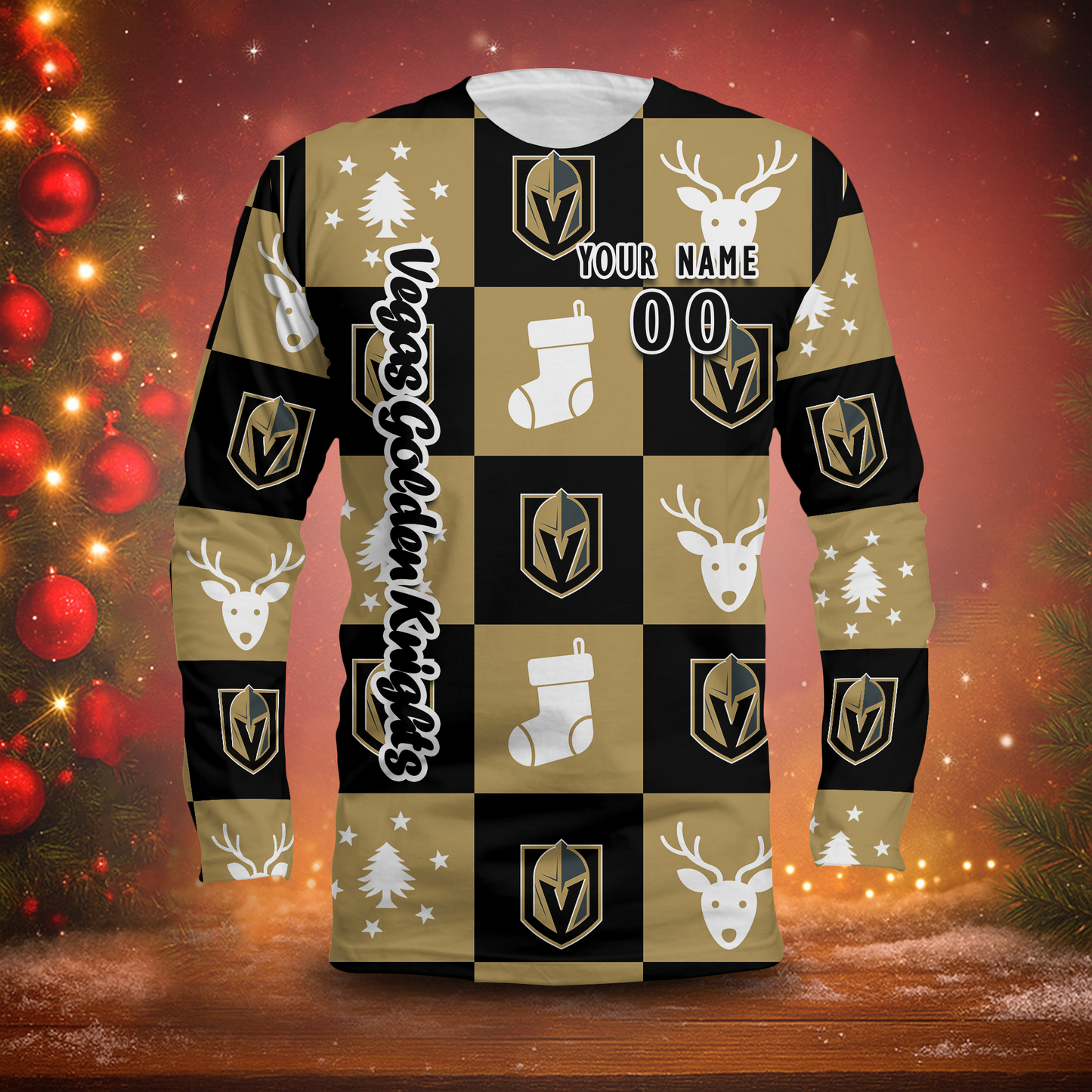 LIMITED EDITION - NEW CUSTOMIZED NHL04 VGK VEGAS GOLDEN KNIGHTS LONG SLEEVED T-SHIRT