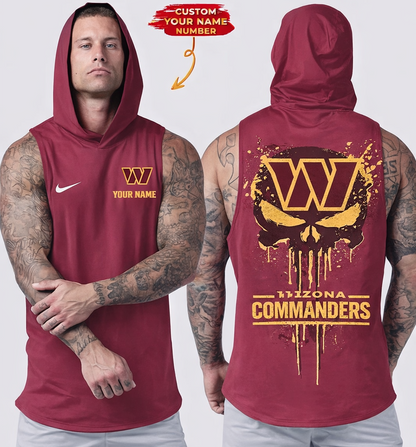 LIMITED EDITION - NEW CUSTOMIZED NFL12 WTC WASHINGTON COMMANDERS HOODED TANK TOP