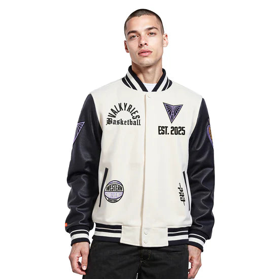 LIMITED EDITION - NEW CUSTOMIZED WNBA05 GSV GS VALKYRIES BASEBALL JACKET, SATIN VARSITY JACKET 07