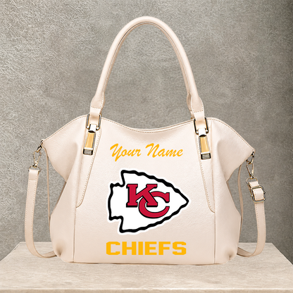 LIMITED EDITION - NEW CUSTOMIZED NFL01 KCC KANSAS CITY CHIEFS SHOULDER HANDBAG