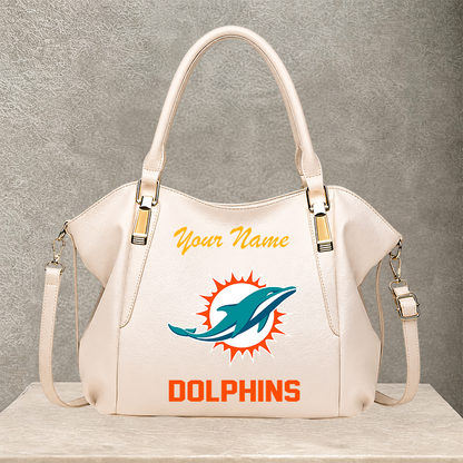 LIMITED EDITION - NEW CUSTOMIZED NFL19 MDP MIAMI DOLPHINS SHOULDER HANDBAG