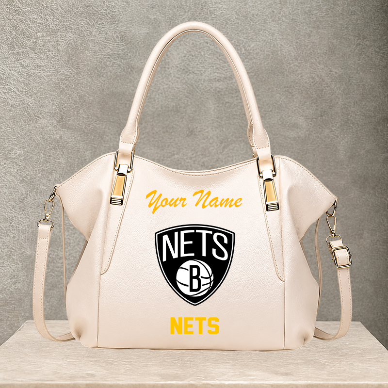 LIMITED EDITION - NEW CUSTOMIZED NBA25 BNE BROOKLYN NETS SHOULDER HANDBAG
