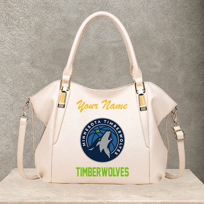 LIMITED EDITION - NEW CUSTOMIZED NBA05 MTW MINNESOTA TIMBERWOLVES SHOULDER HANDBAG