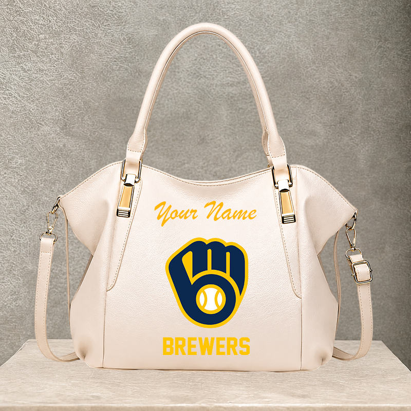 LIMITED EDITION - NEW CUSTOMIZED MLB15 MBS MILWAUKEE BREWERS SHOULDER HANDBAG
