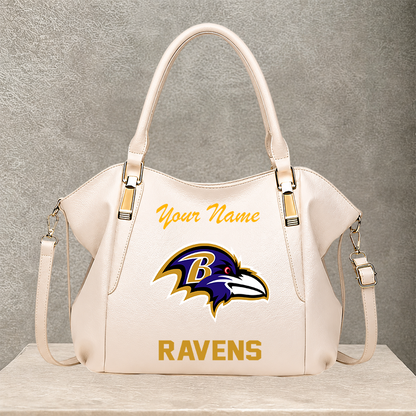 LIMITED EDITION - NEW CUSTOMIZED NFL28 BTR BALTIMORE RAVENS SHOULDER HANDBAG