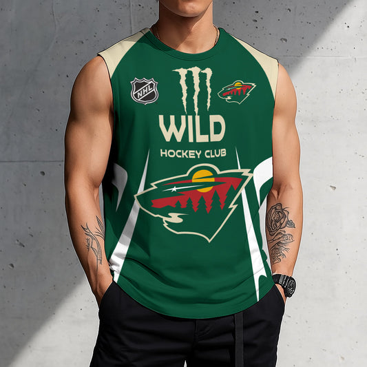 LIMITED EDITION - NEW CUSTOMIZED NHL13 MNW MINNESOTA WILD TANK TOP & GYM SHIRT