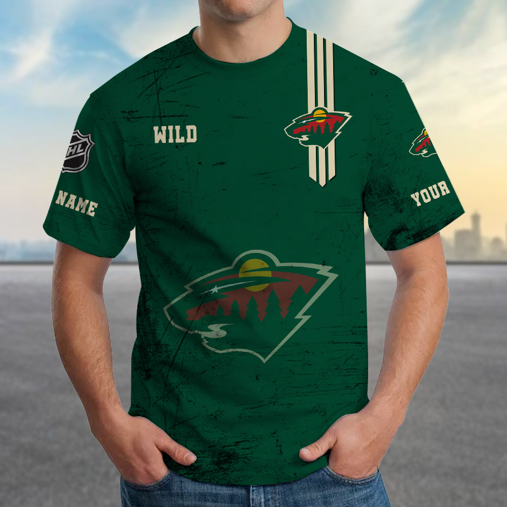 LIMITED EDITION - NEW CUSTOMIZED NHL13 MNW MINNESOTA WILD T-SHIRT FOR FANS