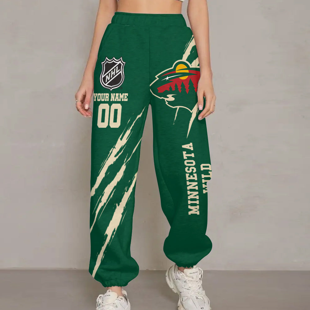 LIMITED EDITION - NEW CUSTOMIZED NHL13 MNW MINNESOTA WILD UNISEX LONG PANTS