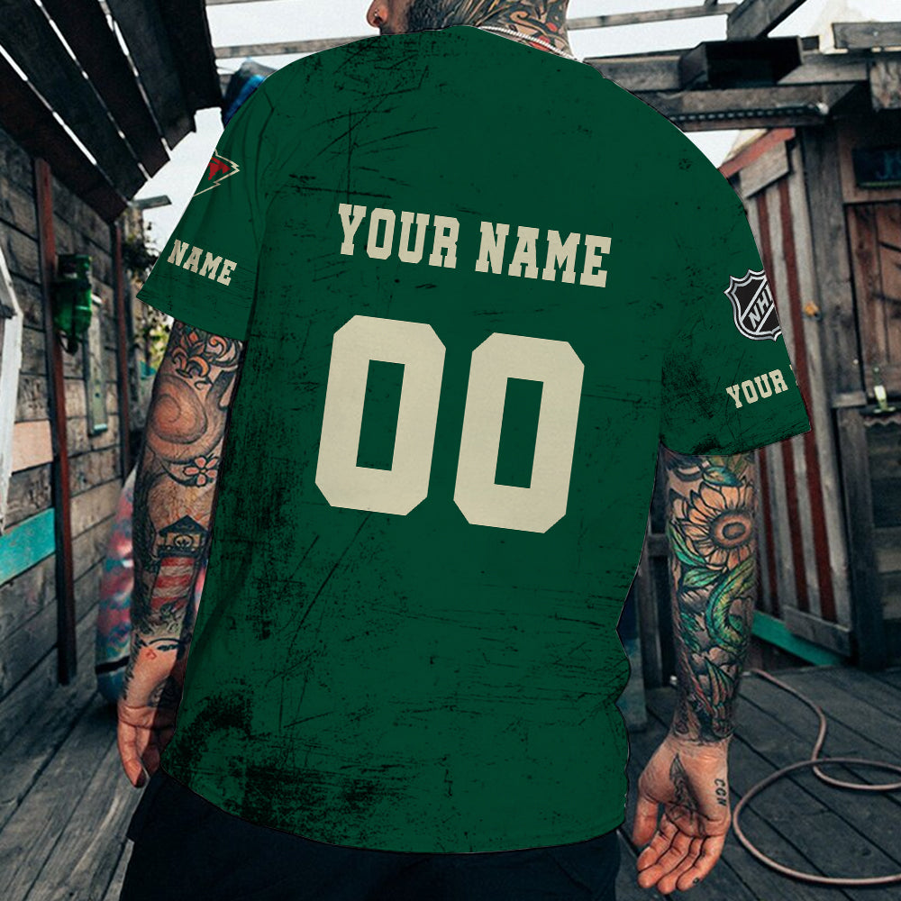 LIMITED EDITION - NEW CUSTOMIZED NHL13 MNW MINNESOTA WILD T-SHIRT FOR FANS