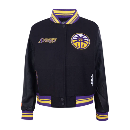 LIMITED EDITION - NEW CUSTOMIZED WNBA08 LAS LA SPARKS BASEBALL JACKET, SATIN VARSITY JACKET 03