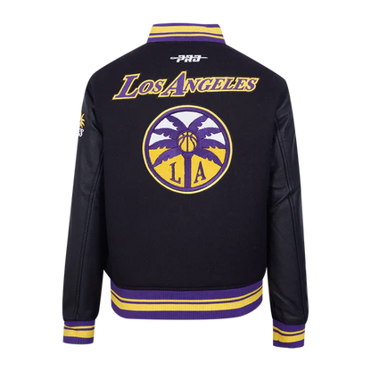 LIMITED EDITION - NEW CUSTOMIZED WNBA08 LAS LA SPARKS BASEBALL JACKET, SATIN VARSITY JACKET 03
