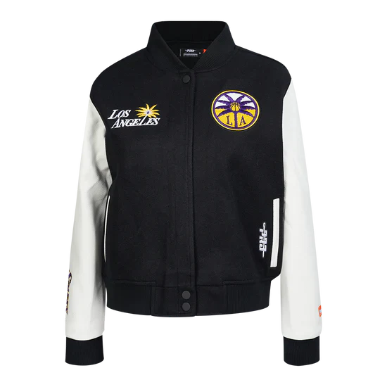 LIMITED EDITION - NEW CUSTOMIZED WNBA08 LAS LA SPARKS BASEBALL JACKET, SATIN VARSITY JACKET 02