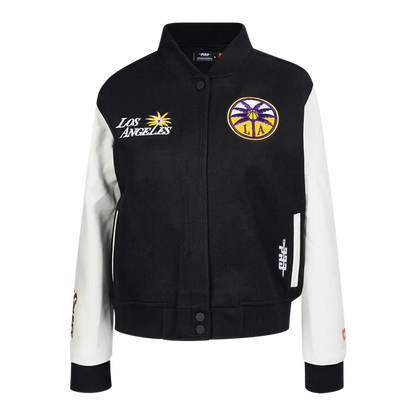 LIMITED EDITION - NEW CUSTOMIZED WNBA08 LAS LA SPARKS BASEBALL JACKET, SATIN VARSITY JACKET 02