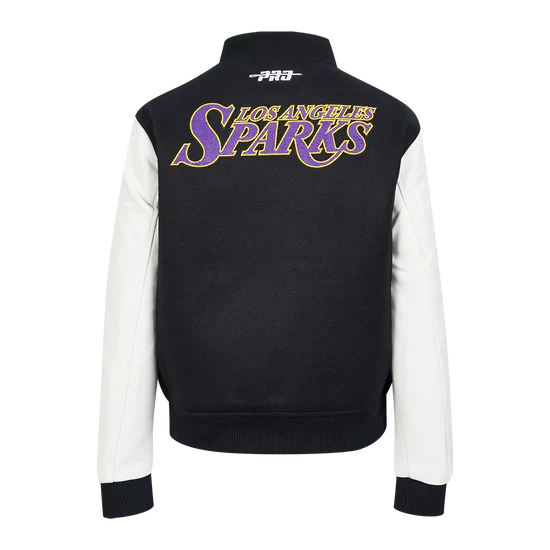 LIMITED EDITION - NEW CUSTOMIZED WNBA08 LAS LA SPARKS BASEBALL JACKET, SATIN VARSITY JACKET 02