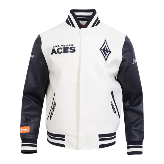 LIMITED EDITION - NEW CUSTOMIZED WNBA07 LVA LV ACES BASEBALL JACKET, SATIN VARSITY JACKET 01