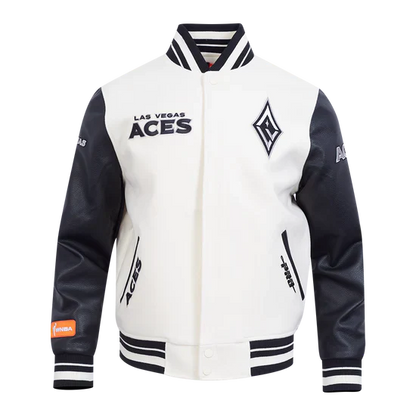 LIMITED EDITION - NEW CUSTOMIZED WNBA07 LVA LV ACES BASEBALL JACKET, SATIN VARSITY JACKET 01