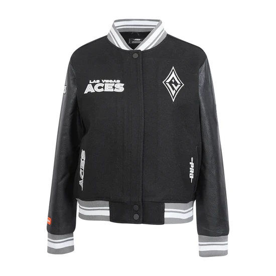 LIMITED EDITION - NEW CUSTOMIZED WNBA07 LVA LV ACES BASEBALL JACKET, SATIN VARSITY JACKET 02