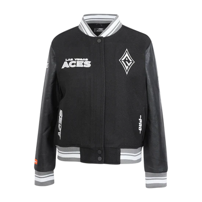 LIMITED EDITION - NEW CUSTOMIZED WNBA07 LVA LV ACES BASEBALL JACKET, SATIN VARSITY JACKET 02