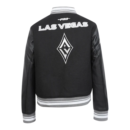 LIMITED EDITION - NEW CUSTOMIZED WNBA07 LVA LV ACES BASEBALL JACKET, SATIN VARSITY JACKET 02