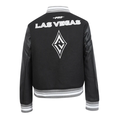 LIMITED EDITION - NEW CUSTOMIZED WNBA07 LVA LV ACES BASEBALL JACKET, SATIN VARSITY JACKET 02