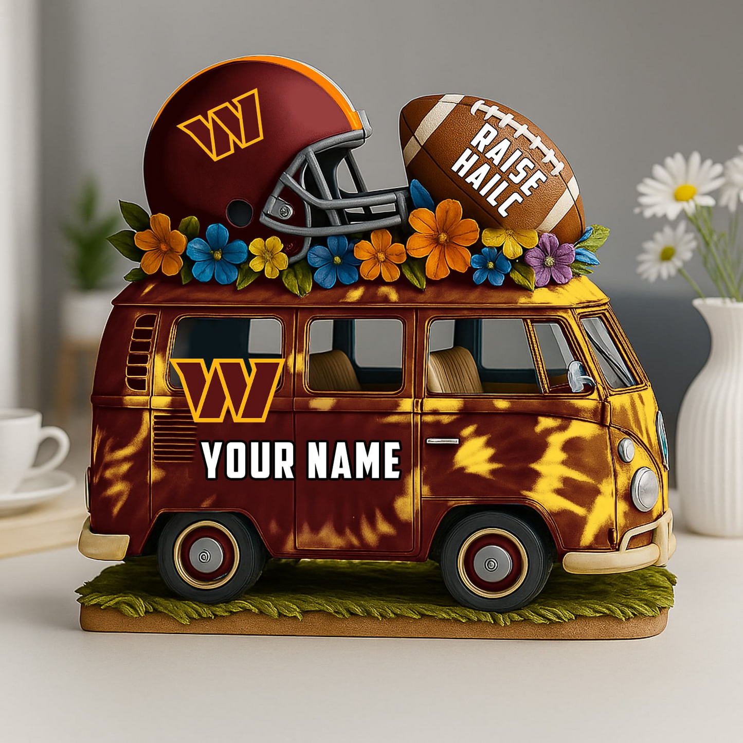 LIMITED EDITION - NEW CUSTOMIZED NFL12 WTC WASHINGTON COMMANDERS BUS ACRYLIC BLOCK