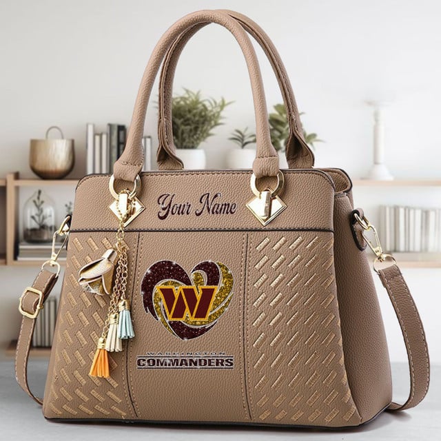 LIMITED EDITION - NEW CUSTOMIZED NFL12 WTC WASHINGTON COMMANDERS ZIP HANDBAG MULTICOLOR
